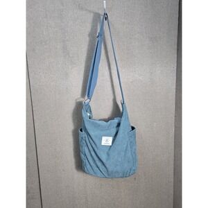 KALIDI Corduroy Tote Crossbody Bag Blue Adjustable Strap Shoulder Purse